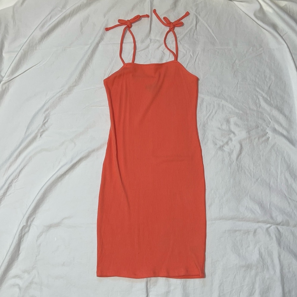 Ribbed Coral Dress